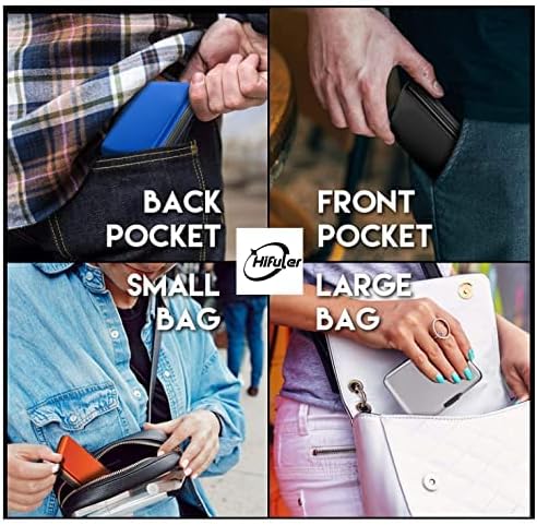 Miniatura 2 de Hifuler Tarjetero de aluminio con bloqueo RFID, práctico tarjetero para tarjetas bancarias, tarjeta de identificación, tarjeta de compras, tarjeta
