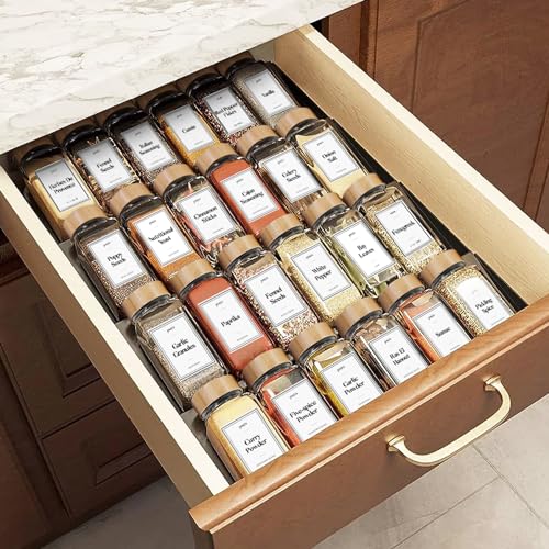Joejis Spice Jars with Lids and Labels - 24 Pieces 120ml Glass Containers Set - Bamboo Lid - Ultimate Kitchen Storage Solution for Spices and Herbs - Image 6