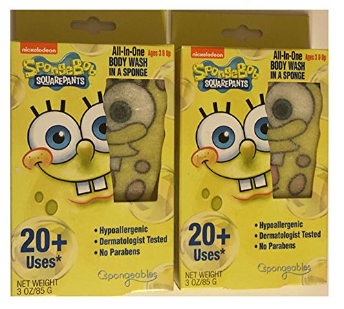 Spongebob Squarepants All-in-One Body Wash in a Sponge, 2 Pack