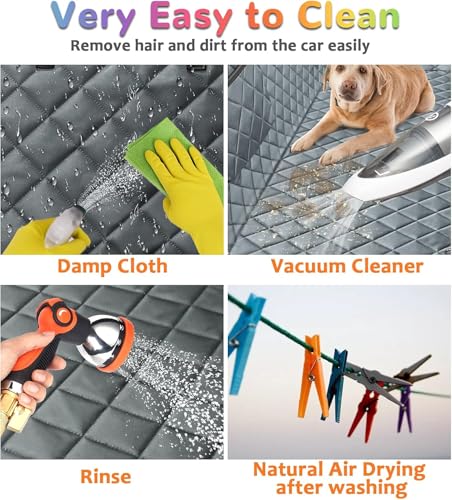 Image of 6-in-1 Dog Car Seat Cover for Back Seat, Waterproof Dog Car Hammock with Mesh Window, Non-Slip Pet Backseat Protector for Cars, Trucks and SUVsGray, 6 in 1 Dog CAR SEAT Cover