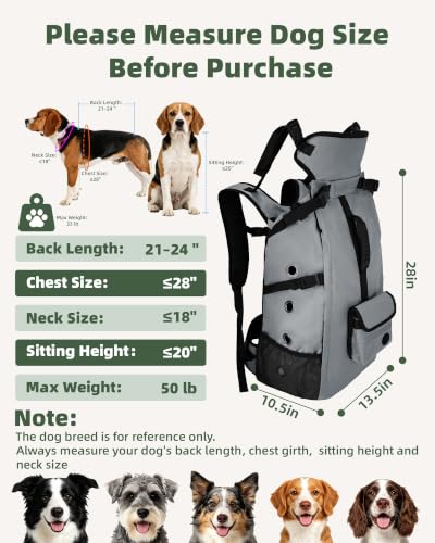 FOXFOCUS Breathable Dog Hiking Backpack