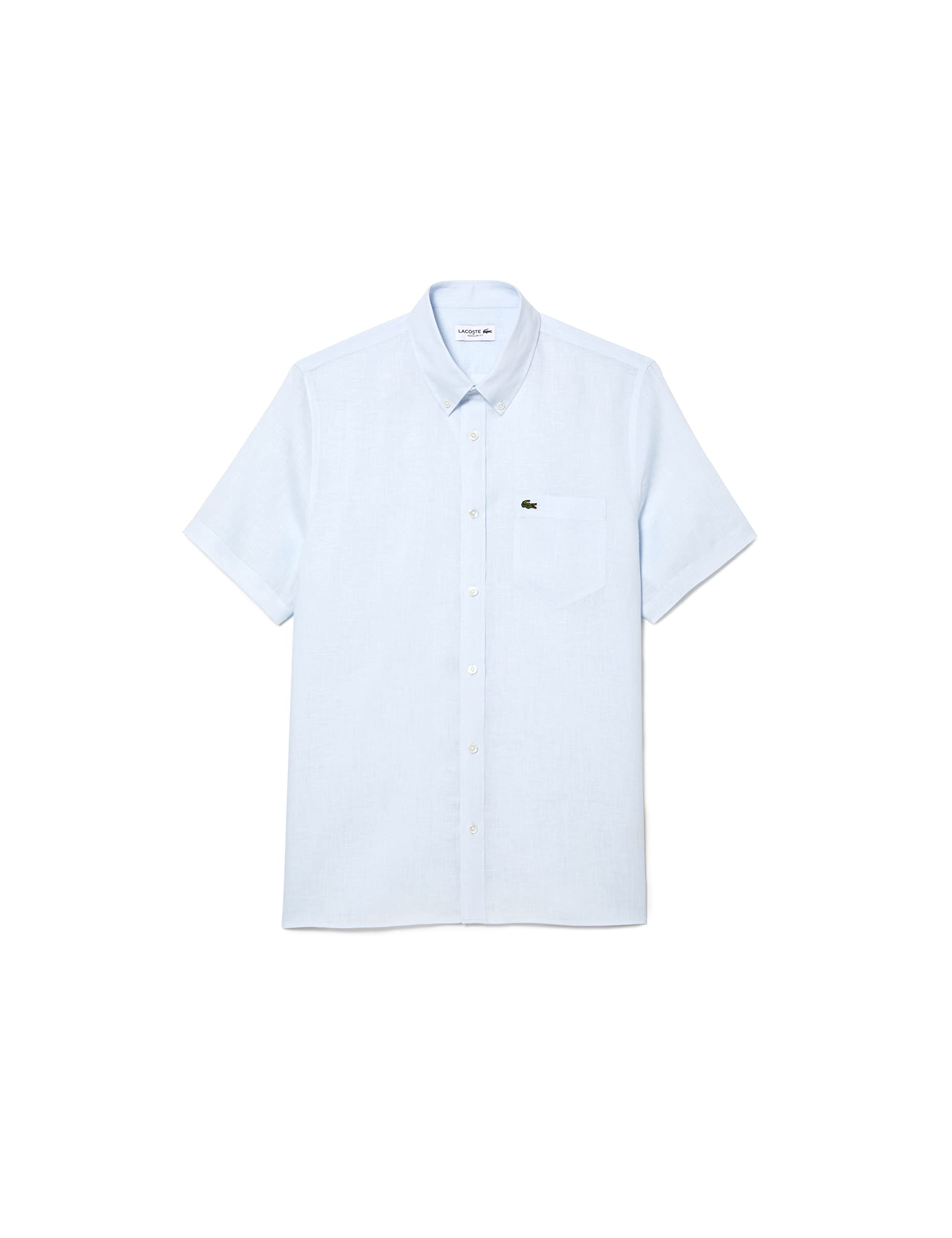 Lacoste - Męska koszula z krótkim rękawem, jasnoniebieski (T01), 38
