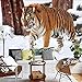 Produktbild Hwhz Tapete 3D Benutzerdefinierte Hd Retro Löwe Tiger Elefant 3D Stereo Tier Wandbild Close Up Tv Hintergrund Wand Wohnzimmer Hotel Tapete A-280X200Cm