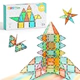 YRZtiles Magnetic Tiles 100-Piece Set for Kids, Magnetic Building Blocks STEM Toys for Age 3+ Boys and Girls, Educational Magnet Construction Tiles for Creativity & Learning