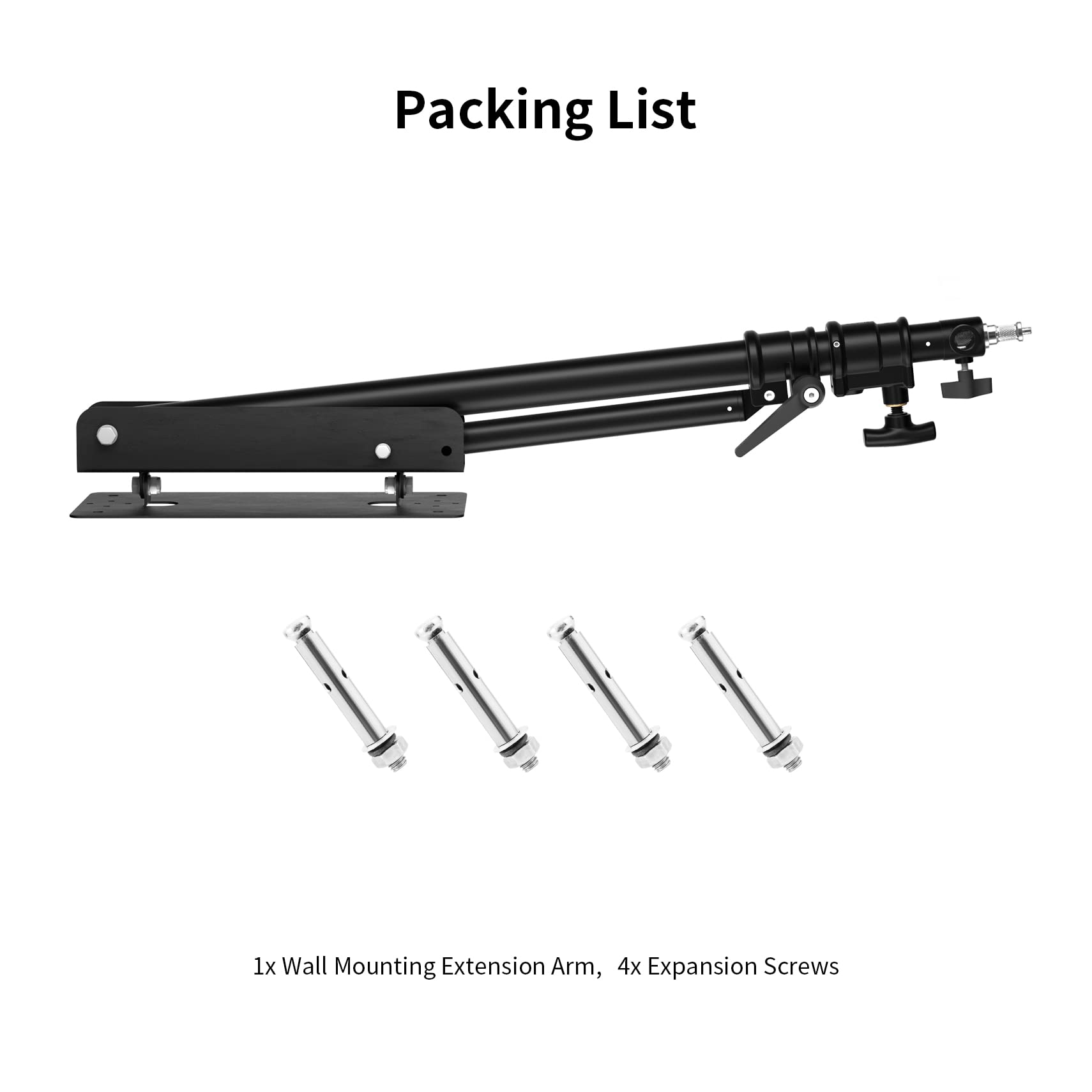 Selens Brazo triangular de 180 cm, rotación flexible de 180°, cámara de montaje en pared, para fotografía y estudio fotográfico, anillo de luz, caja