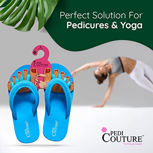 Image of Pedi Couture Pedicure Sandals with Built In Toe Separators for Women - Comfortable Spa Style Flip Flops for Home, Salon, Yoga & Gym Use