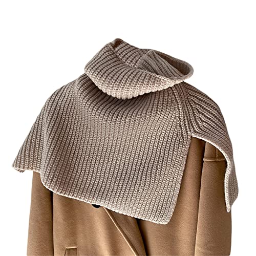 Muineobuka Women Winter Ribbed Knit Neck Warmer Thicken Circle Loop Scarf High Neck Dickie Collar