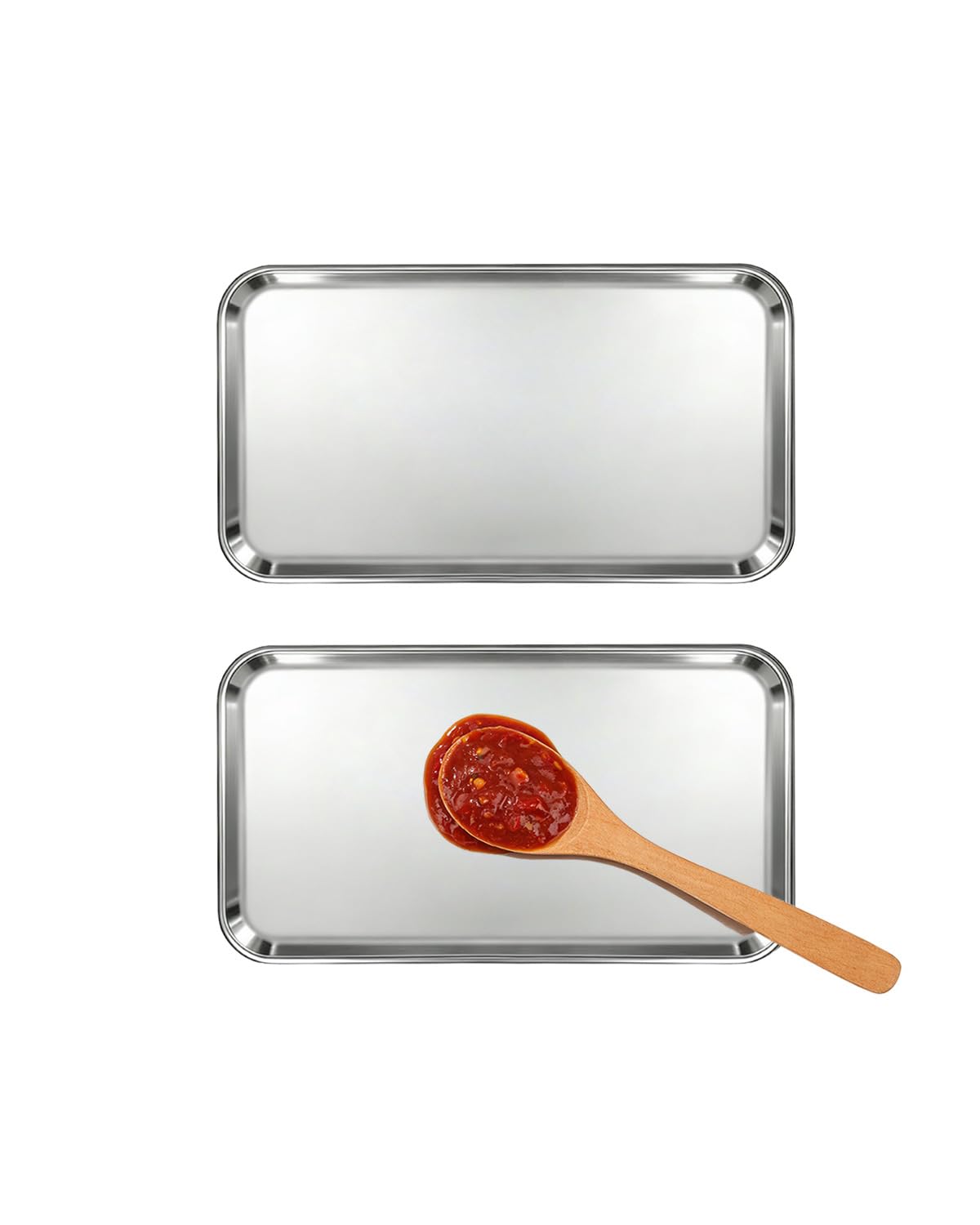 Photo 1 of 2 Pack Spoon Rest for Stove Top Kitchen Counter Stainless Steel Spoon Rest Coffee Spoon Holder Ladle Cooking Spatula Rest Heat-Resistant Drip Tray Dishwasher Safe Home Cooks Gifts 7.08in. x3.93in.