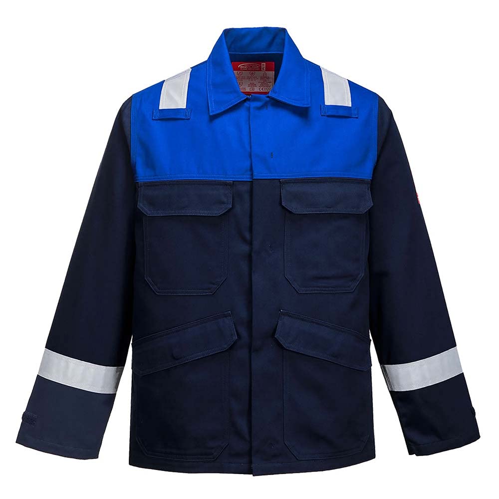 Portwest Chaqueta Bizflame Plus, Tamaño: M, Color: Marino/Azulina, FR55NRRM