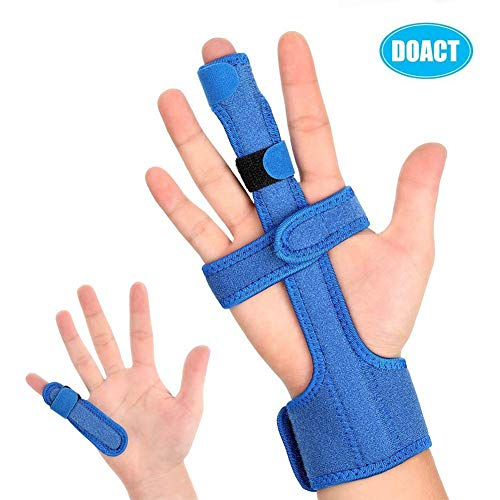 Doact Férula del Dedo, Dedo Extensión Férula para Dedo Roto y Férula de Gatillo, Fijación del Alivio del Dolor Ayuda de Aluminio Incorporada, Férula Pulgar, Dedo de Martillo, Fracturas Dedos(5 PCS)