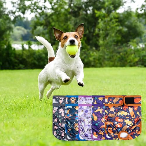 Image of 5 Pack Washable Female Dog Diapers,Reusable Diaper for Doggie,Highly Absorbent Dog Diaper,Adjustable Leakproof Puppy Diapers Skirt for Heat,Incontinence,Period Doggy Nappies