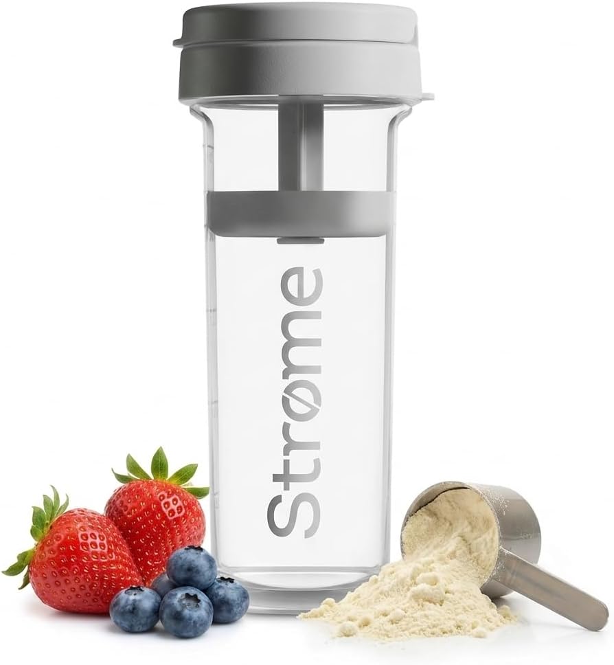 Strome – Stromeshaker® – White – Precision Protein Shaker Bottle 600ml – Premium Shaker – Odour-Resistant Hybrid & Leakproof Lid – Durable Gym Shaker Bottle for Protein Shakes & Smooth Blends