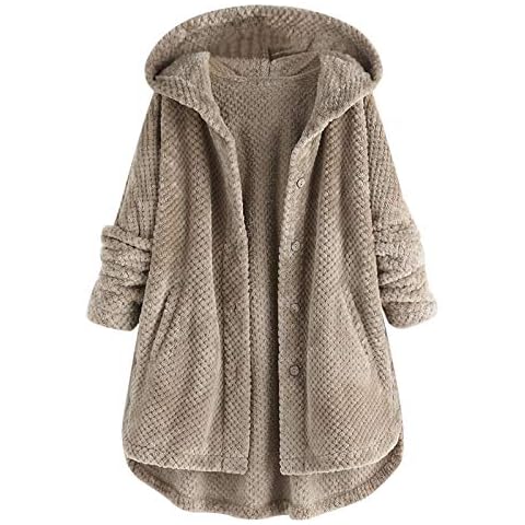 LianMengMVP Womens Long Hoodies Zip Up Long Sleeves Ladies Fleece Longline Hoodie Sweatshirts Size Hooded Button Sleeve Women Plus Pocket Irregular Fleece Coat Long Women's Coat Cover