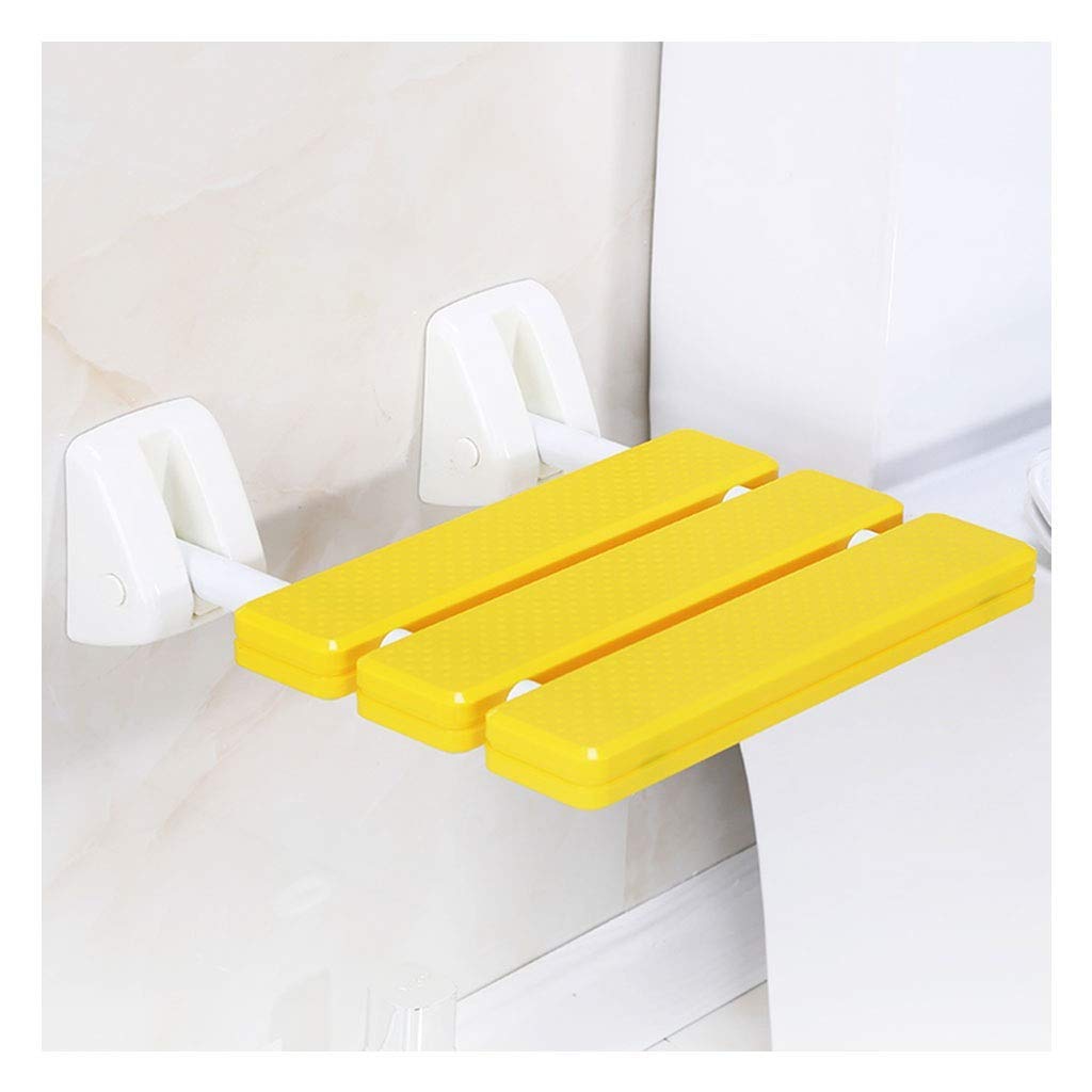 Tabouret de douche pliant jaune hyper sécurisé et confortable jusqu'à 130kg