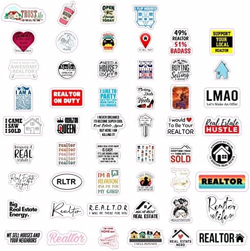 100 Real Estate Stickers - Agent & Realtor Stickers for Laptop & Water Bottles, Gifts for Real Estate Agents — view 2