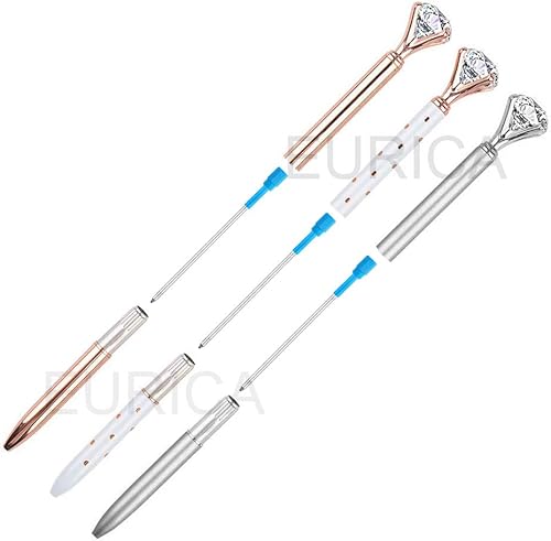 Miniatura 6 de Paquete de 40 repuestos de bolígrafo de repuesto de 32 pulgadas para bolígrafos con cristal de diamante grande en la parte superior bolígrafos de