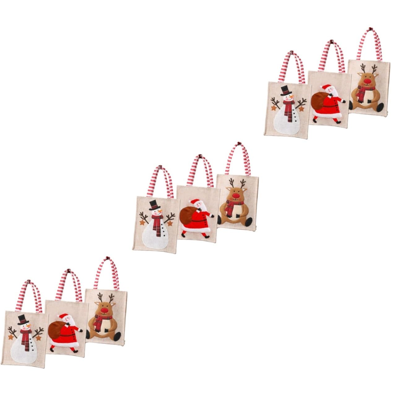 ABOOFAN 9 Pz Sacchetto Sacchettini Bomboniere Borsa Per Bomboniere Sacchetti Regalo in Tessuto Natalizio Sacchetti Regalo Per Le Vacanze Buste Natalizie Natale Stoffa Decorare