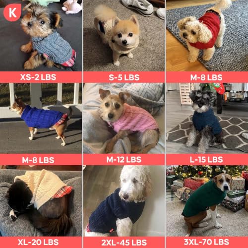 Image of KYEESE Dog Sweater for Large Dogs Turtleneck Thick Knit Pullover | Stretchy Fit, Lightweight & Warm, Cozy Knit Comfort, Classic Plaid Design, Gentle on Sensitive Skin, Winter Daily Wear
