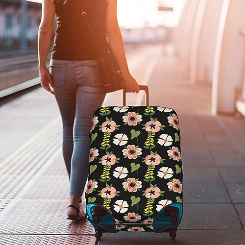 Pink Jasmine Flower Printed luggage cover, luggage protection cover, wear-resistant luggage cover 7