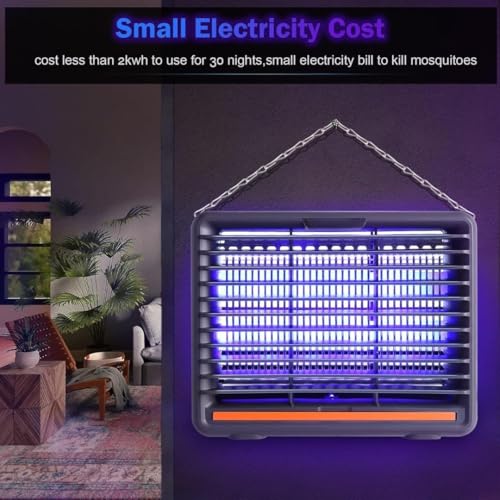 Image of Electric Mosquito Killer Lamp, Indoor UV Insect Killer Machine with Dual UV Tubes, High Power Bug Zapper, Fly & Mosquito Trap for Home, Bedroom, Kitchen, Office (Grey-Black)