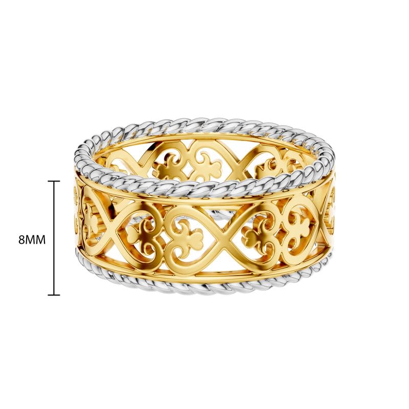 Image of KISNA 9KT / 14KT / 18KT OrnaTwist Yellow Gold Band For Women | S14