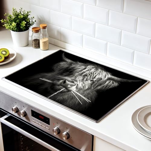 Image of Highland Cow Stove Top Cover for Electric Stove, 28.4 x 20.5 in.