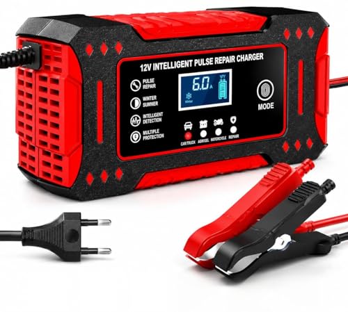 Carregador De Bateria Inteligente 12V Bivolt Smart Charger Para Carro Moto Com Proteção Contra Sobrecarga Recuperação Automática Display Digital Linha Premium