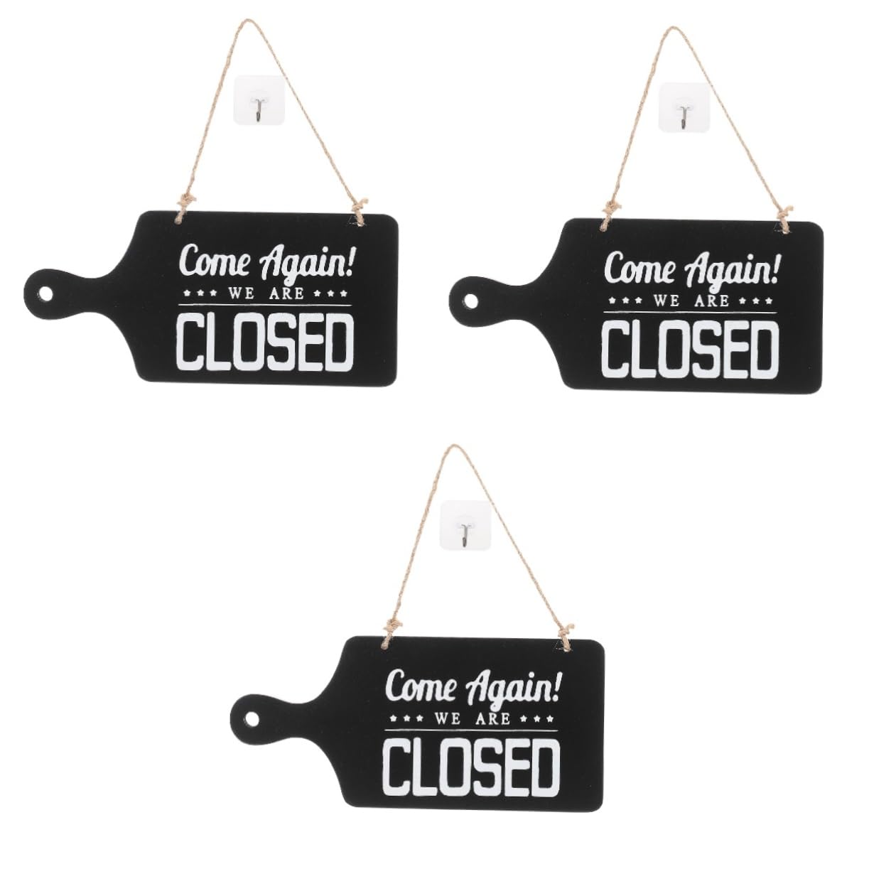 Amosfun 3 Stück Doppelseitige Hausnummer Geschäftsschild LED retro offenes geschlossenes zeichen Schließen Sie Schilder für Unternehmen Bar-Schild Wir altes Türschild Türdekoration hölzern