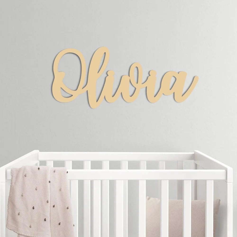 Panneau nominatif en bois sur mesure, décoration murale artisanale de 35 cm