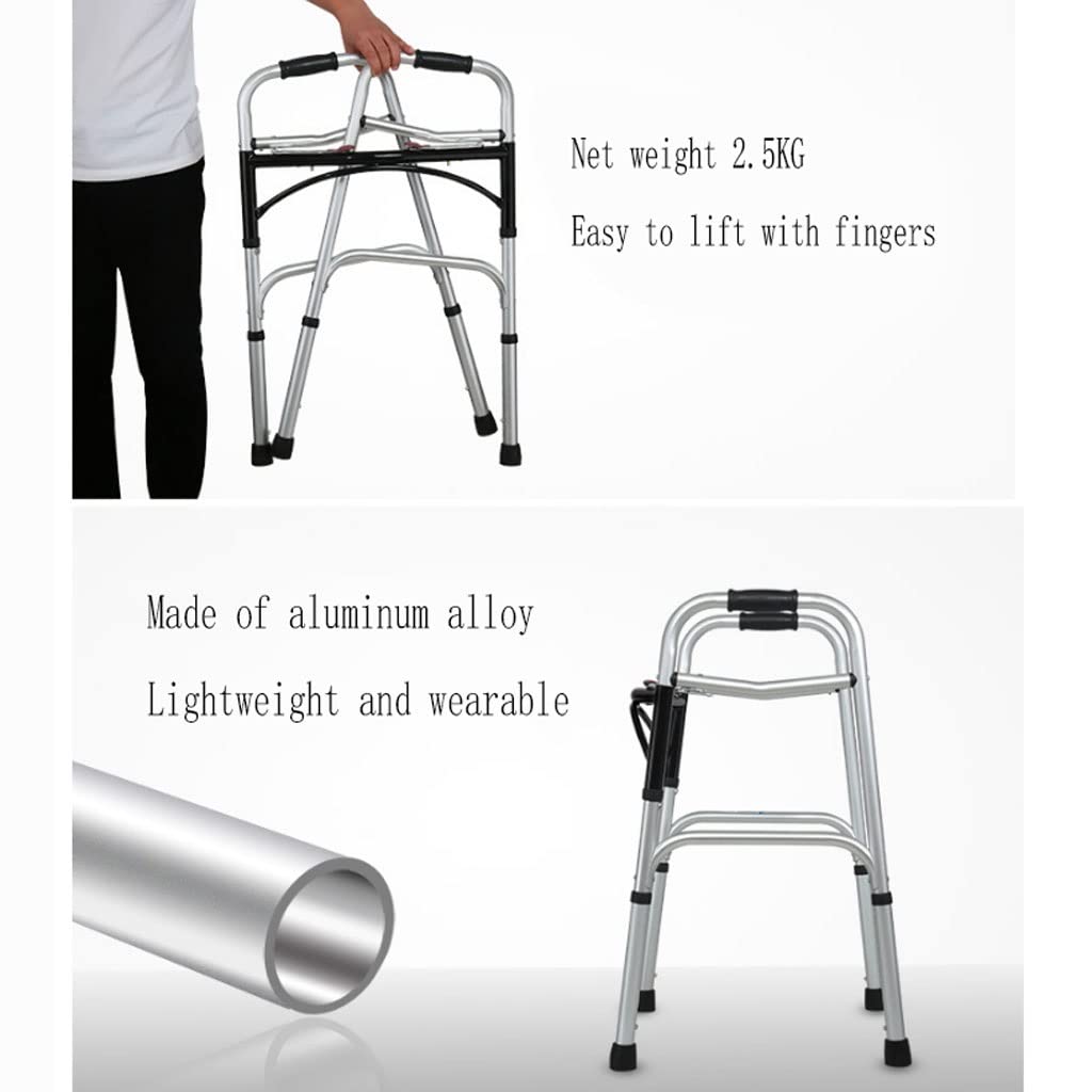 Chodzik Na 4 Kołach, Sprzęt Do Chodzenia Ze Stopu Aluminium Solidne Urządzenie Do Chodzenia Z Hamulcami Ręcznymi I Składanym Siedziskiem Lekka Rama Do Chodzenia Komforto,Black,A