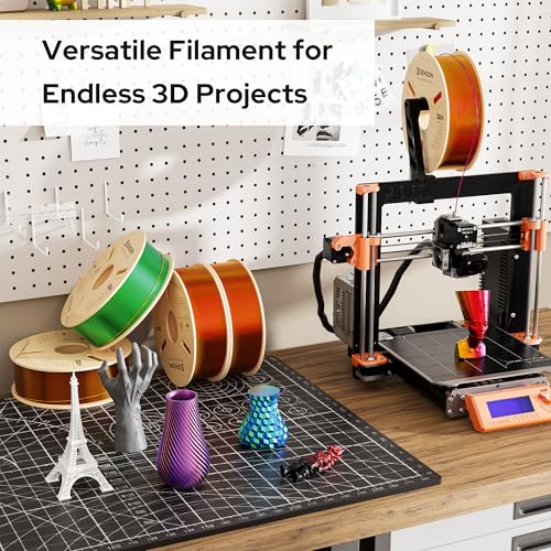 Image of Tri-Colors Silk PLA Filament 3D Printer Filament 1.75mm±0.02mm, High Speed Printing Metal Filament,1KG Spool(2.2lbs),Red /Yellow /Purple