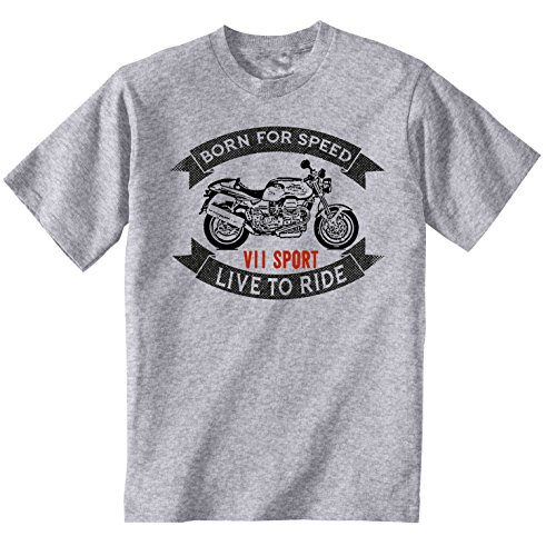 TEESANDENGINES Men's Moto Guzzi V11 Sport Grey T-Shirt Size Medium