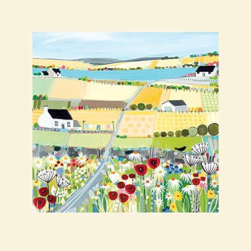The Art Group Janet Bell (Bright Meadow) -Mounted Print 40 x 40cm, Paper, Multicoloured, 40 x 40 x 1.3 cm