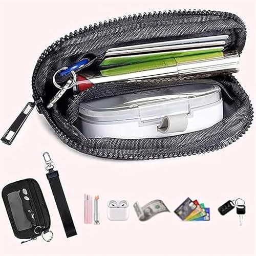 Commonlyto Wallet, The Wallet 2nd Gen, Waterproof Material, Zippered Card Case with Id Window/Hand Strap, for Women's Daily Travel (Blue)4