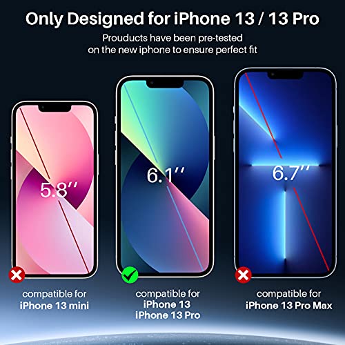 TOZO Compatible for iPhone 13 and Compatible for iPhone 13 Pro Screen Protector 6.1 inch 3 Pack Premium Tempered Glass 0.26mm 9H Hardness 2.5D Film Easy Install 6.1 inch - Image 8