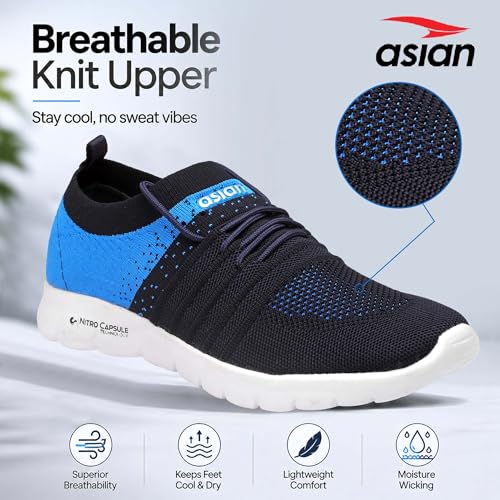 Image of ASIAN Storm-02 Men's Walking Shoes with Stretch-Knit Fit, Nitro Capsule Cushioning & Flexible Lightweight Sole
