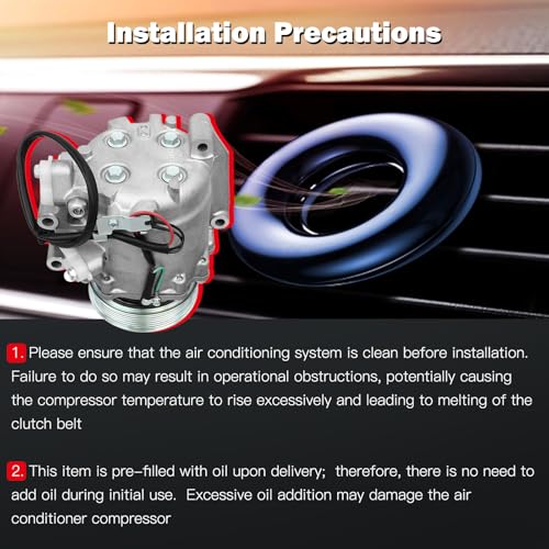 Image of Air Conditioning Compressor for Honda Civic for Acura ILX 1.8L 2.0L 12-2015