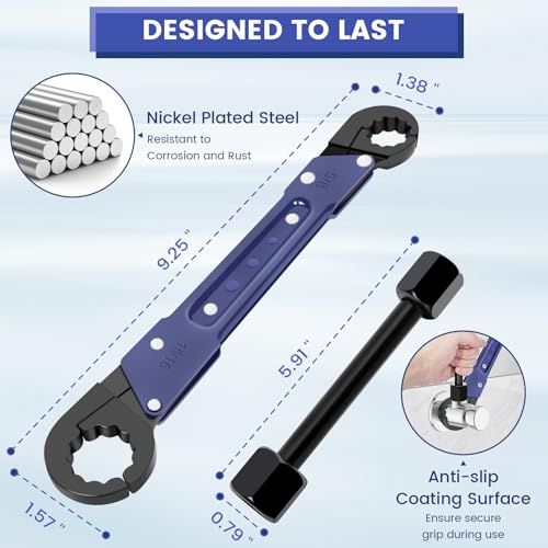 Plumbing Tools, Angle Stop Wrench Angle-On Wrench kit, Professional Plumbers wrench Angle Stop Removal Tool for Installing New Compression Angle Stop and Removing the Compression Ring - Image 5