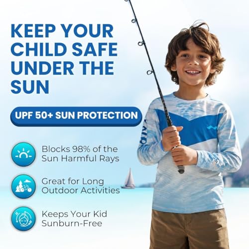 WindRider Kids Rash Guard - Girls and Boys Swim Shirt UPF 50+ Sun Protection, Long Sleeve for Swimming, Fishing & Outdoor Fun2