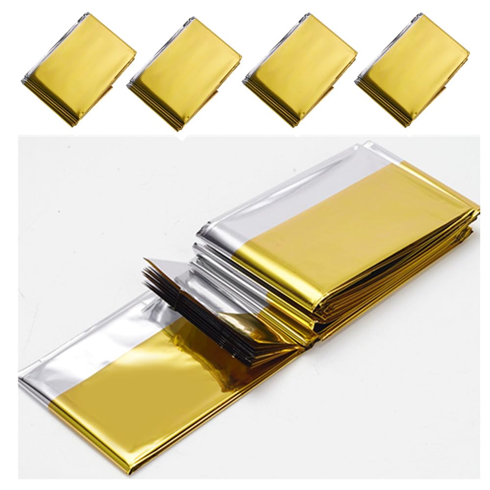 Coperta Termica, 6 PCS All'aperto Coperta Emergenza,Kit Coperta Termica,Coperta di Emergenza,Montagna Escursioni Telo Termico,per Escursionismo Esercizio Campeggio 210x160cm