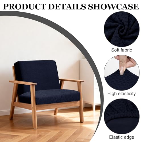 Image of BIETYONE 4Pcs Patio Stretch Cushion Covers,Outdoor Sofa Replacement Cover Slipcovers for Patio Furniture Cushion Covers, Washable Reusable Furniture Protector