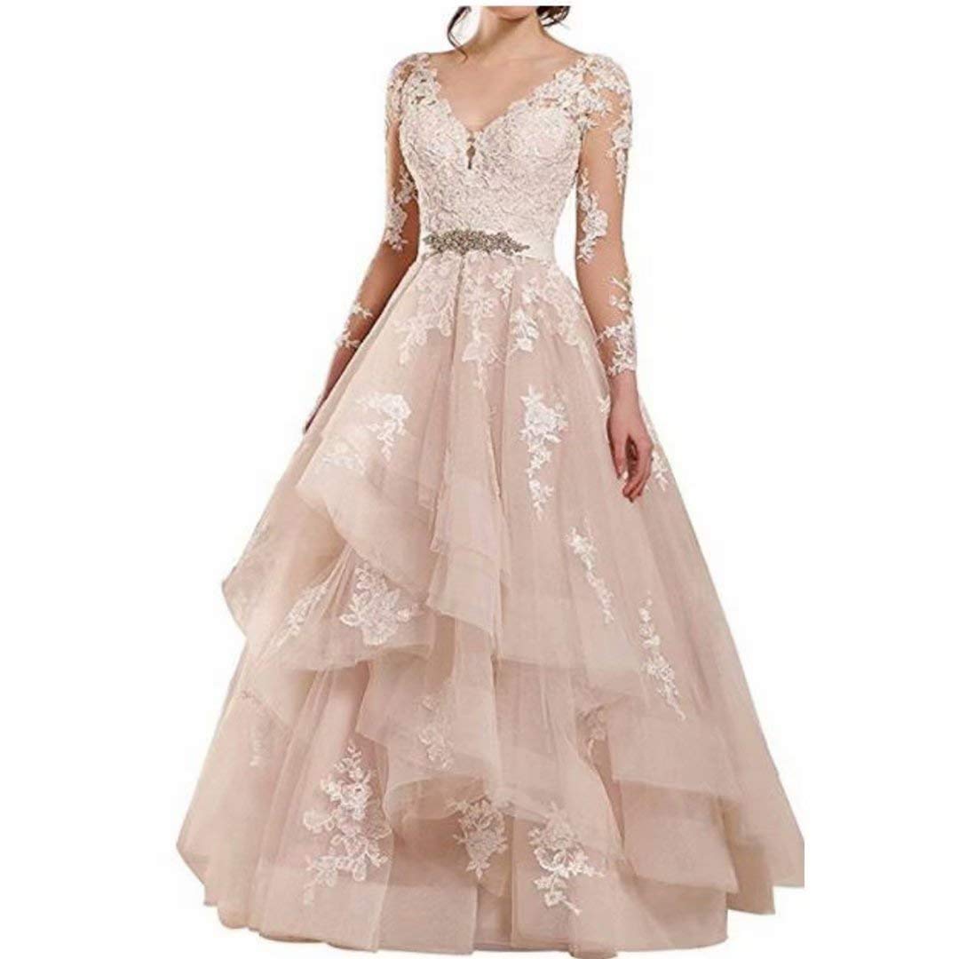 long sleeve lace wedding dress canada