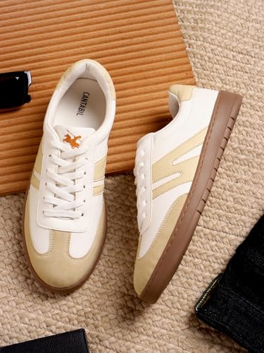 Image of Cantabil Casual Sneaker Shoes for Men l Lightweight & Comfortable with Cushioned Insole PU (Polyurethane) Upper TPR Sole Lace-Up Closure (P MFTW00142)