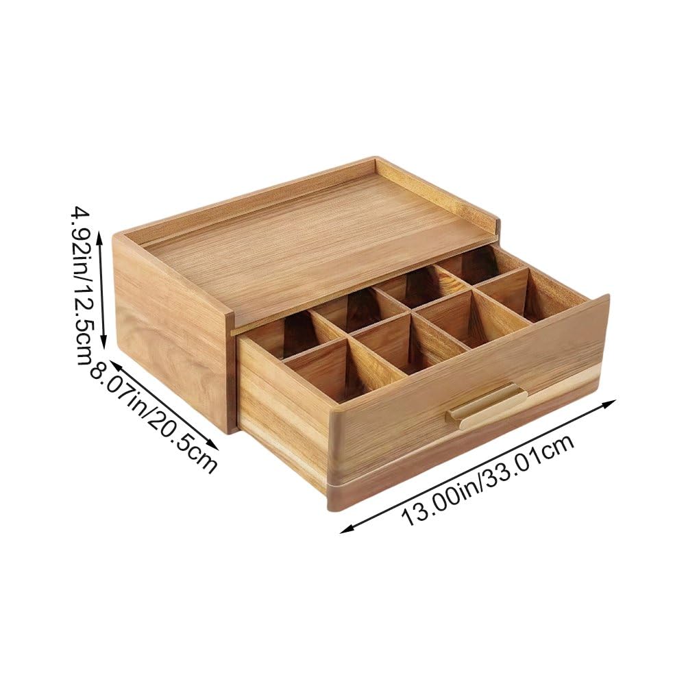 Organizador De Bolsitas De Té De Madera, Caja Organizadora para Guardar Bolsitas De Té, Cajón para Decoración De Gabinetes Y Encimeras.