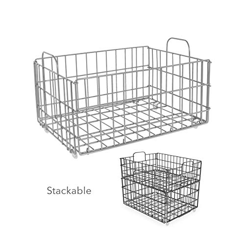 Atlantic Cart System 2 Tier Cart - Narrow Mobile Storage, Interchange Shelves And Baskets, Powder-Coated Steel Frame Pn23350326 In White Twister- 2 Tier/White #TOP7
