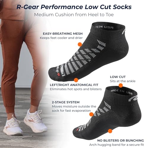 R-Gear Drymax Low Cut Running Socks For Men and Women | Breathable, Moisture Control & Anti Blister | 3 Pack3