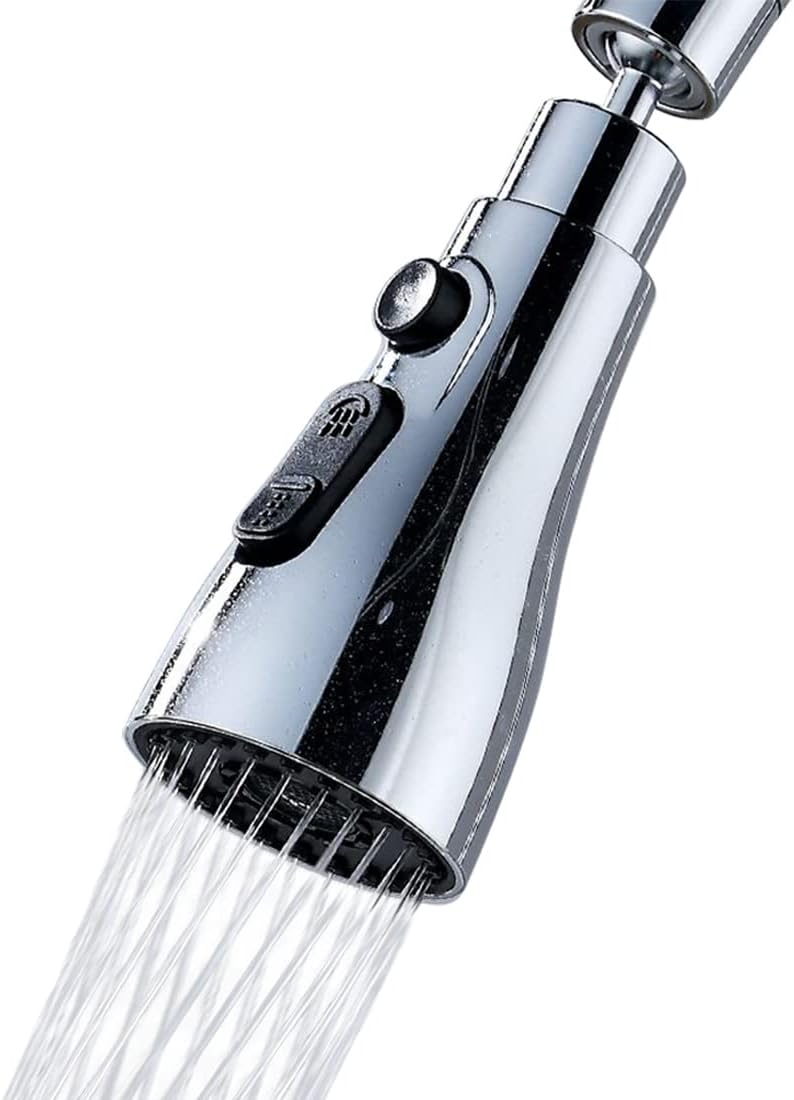 Universal Kitchen Faucet Head Sink Aerator Faucet Replacement Parts Pull Down Faucet Sprayer Head Big Angle Rotatable Anti -Splash Faucet Extender for Regular Faucet and Pull Down Faucet with Adapter