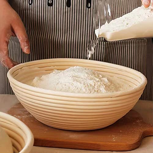 9.4'' Round Bread Banneton Proofing Basket With Linen Liner For Sourdough Proofing,Perfect Handmade Rattan Bowl For Making Beautiful Bread #TOP4