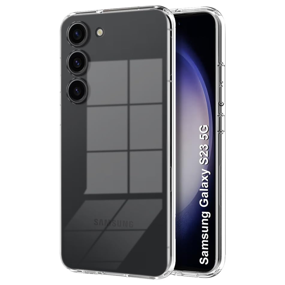 Image of Fashionury Crystal Clear Case for Samsung Galaxy S23 5G | Yellowing Resistance | Transparent TPU Silicone | Raised Camera Lips | Slim Transparent Cover