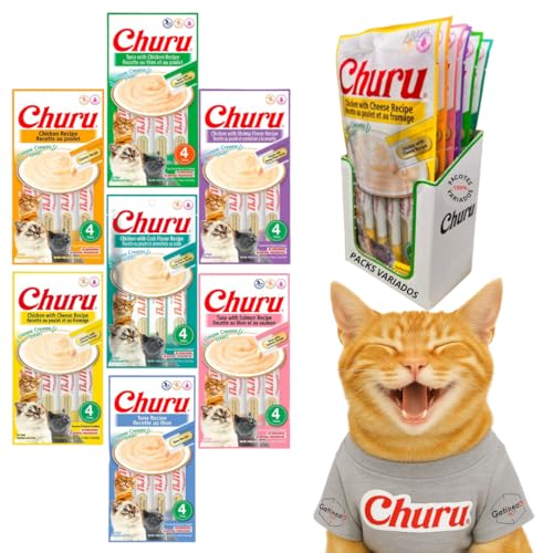 Display Churu Para Gatos Sabores 28 Tubetes Variados Petisco Alim...